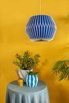 Blue Pleated Paper Lampshade