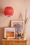 Orange Pleated Paper Lampshade