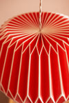 Orange Pleated Paper Lampshade
