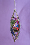 Multi Coloured Iron & Glass Hanging Star Lantern