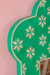 Green Temple Wall Mirror with Bone Inlay