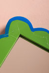 Green & Blue Scalloped Small Wall Mirror (Seconds)