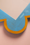 Blue & Brown Scalloped Medium Wall Mirror (Seconds)