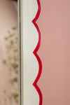 Pale Blue & Crimson Scalloped Full Length Mirror (Seconds)
