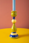 Apple & Blue Hand Painted Wooden Candle Holder