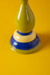 Apple & Blue Hand Painted Wooden Candle Holder