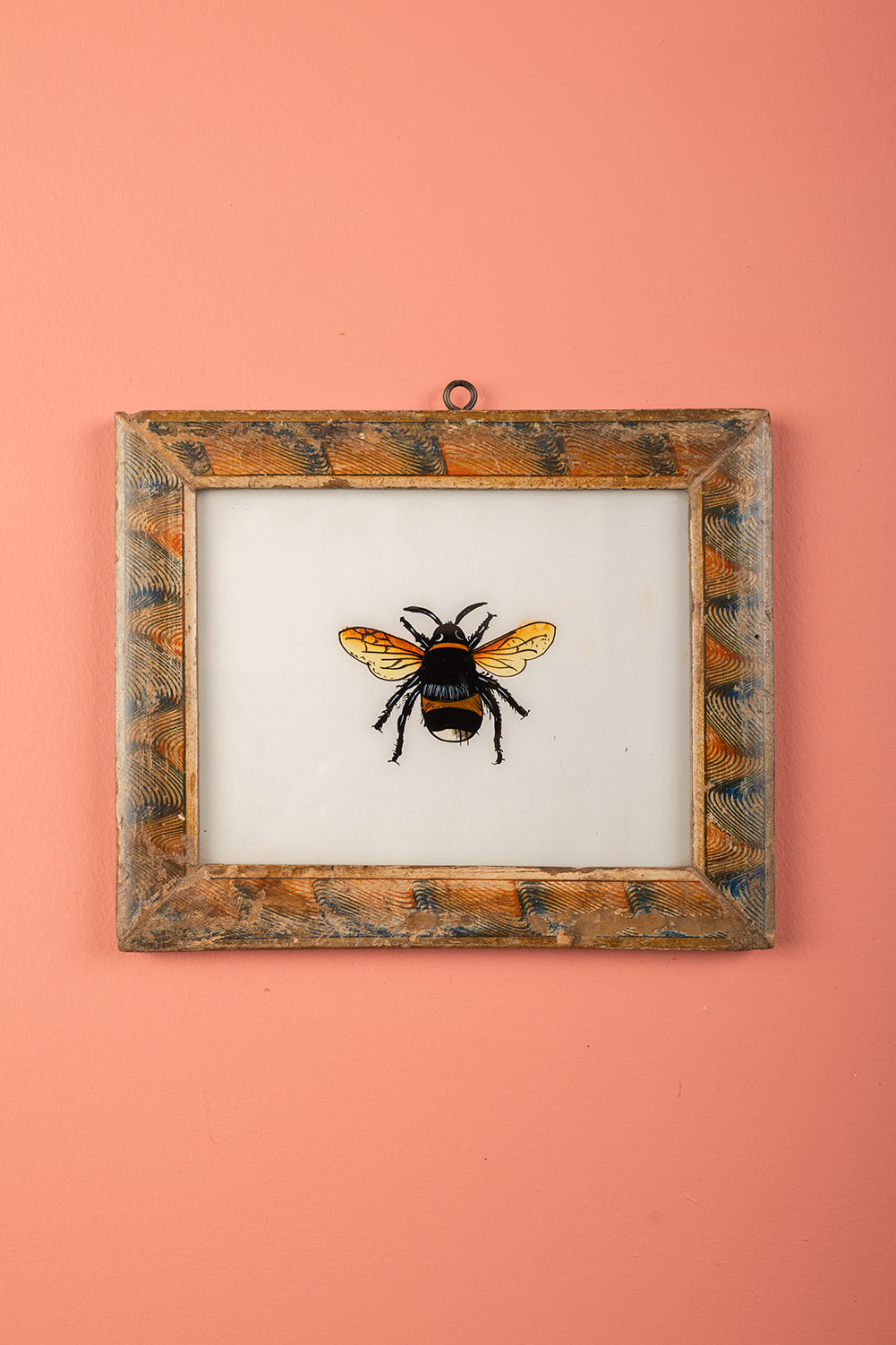 Medium Old Wood Frame with Botanical/Wildlife Painting - 697