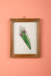 Medium Old Wood Frame with Botanical/Wildlife Painting - 710