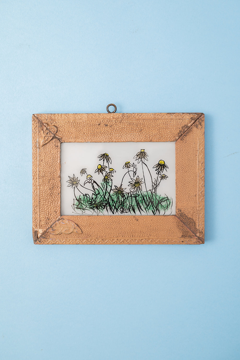 Small Old Wood Frame with Botanical/Wildlife Painting - 409