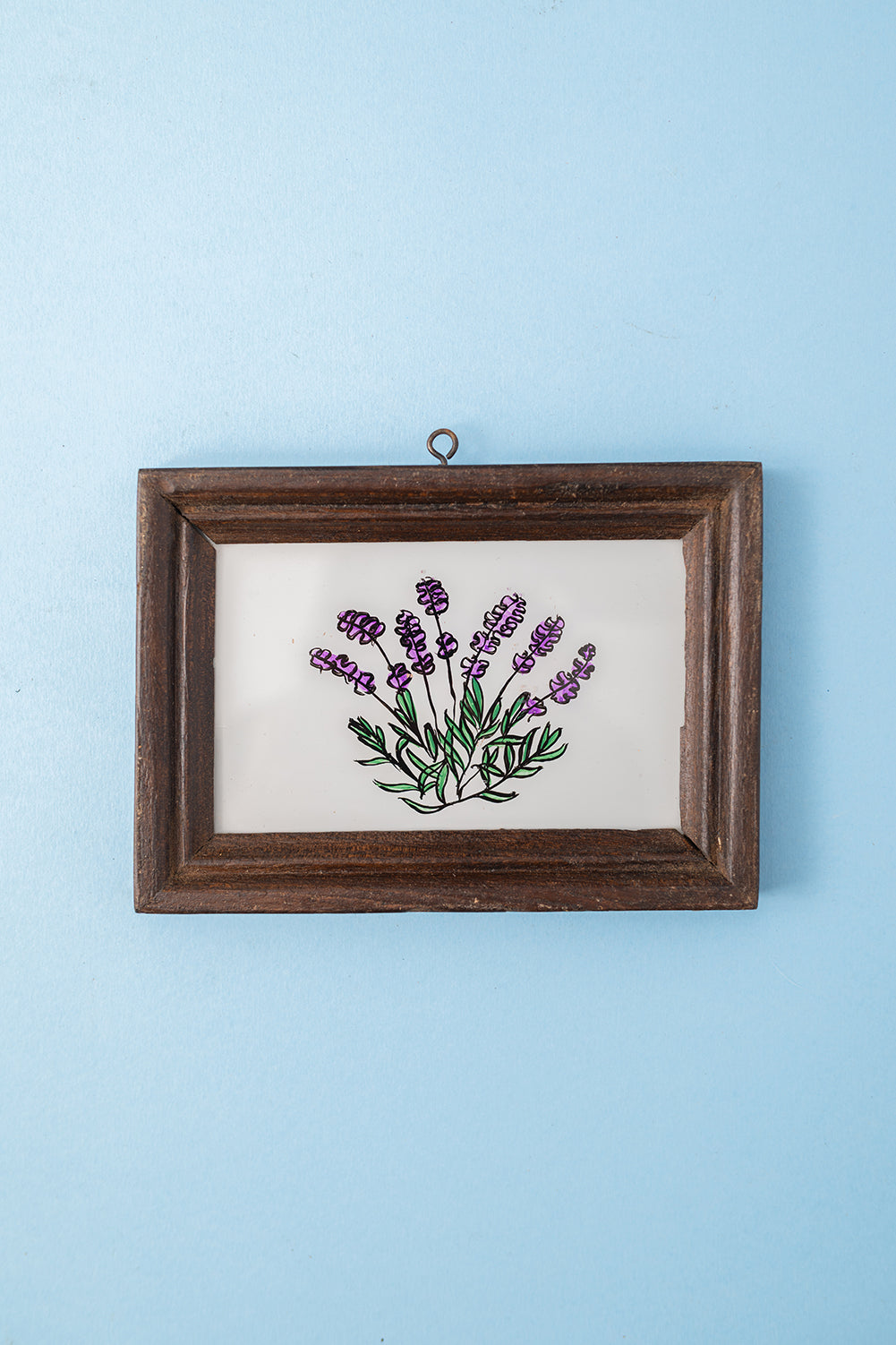 Small Old Wood Frame with Botanical/Wildlife Painting - 425