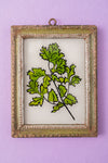 Tiny Old Wood Frame with Botanical/Wildlife Painting - 361