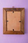Tiny Old Wood Frame with Botanical/Wildlife Painting - 365