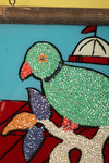 Framed Vintage Bead & Painted Glass Artwork - 19