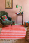 Demelza Medium Pink & Red Striped Rug