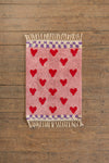 Agatha Pink & Red Heart Recycled Cotton Rug