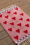 Agatha Pink & Red Heart Recycled Cotton Rug