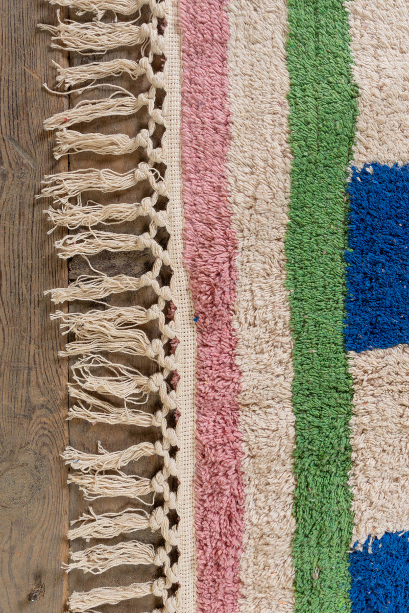 Lizzie Pink & Red Chequered Recycled Cotton Extra Large Rug Ian Snow Ltd