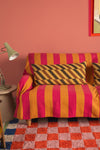 Yellow & Fuchsia Midi Stripe Recycled Cotton Throw
