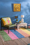 Bright Block Stripe Medium Recycled Rug