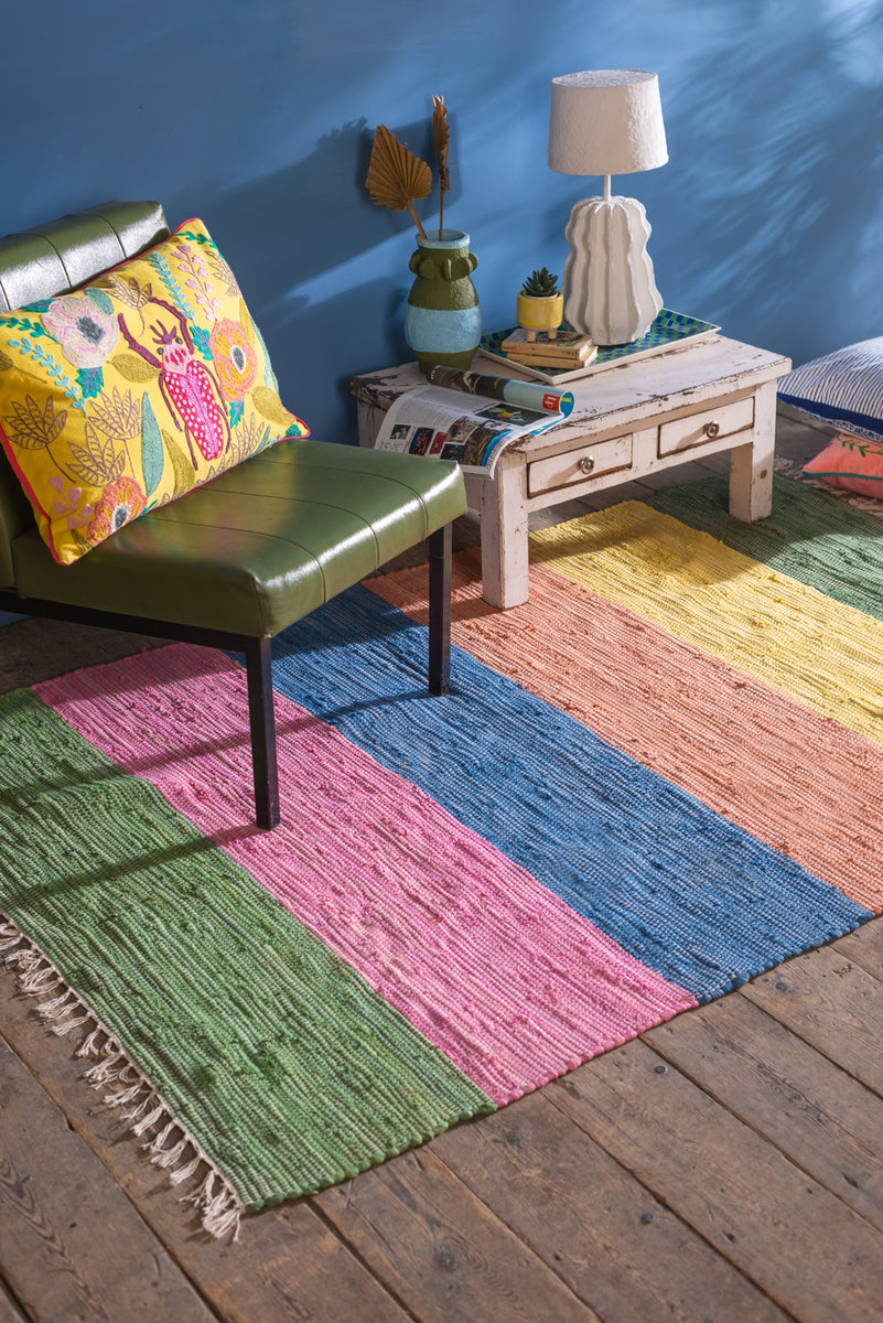 MultiColoured Rag Rug Various Sizes Available Ian Snow Ltd