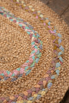 Jute & Pastel Small Oval Rug