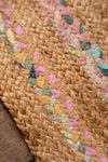 Jute & Pastel Small Oval Rug