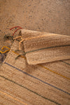 Jute Runner Rug with Muted Colour Stripes