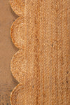 Jute Natural Runner Rug with Scalloped Edge