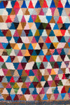 Vintage Moroccan Boucherouite Triangle Rug 140x135cm - (01)