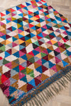 Vintage Moroccan Boucherouite Triangle Rug 140x135cm - (01)