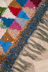 Vintage Moroccan Boucherouite Triangle Rug 140x135cm - (01)
