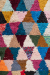 Vintage Moroccan Boucherouite Triangle Rug 140x135cm - (01)