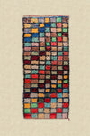 Vintage Moroccan Boucherouite Checkered Rug 120x270cm - (02)