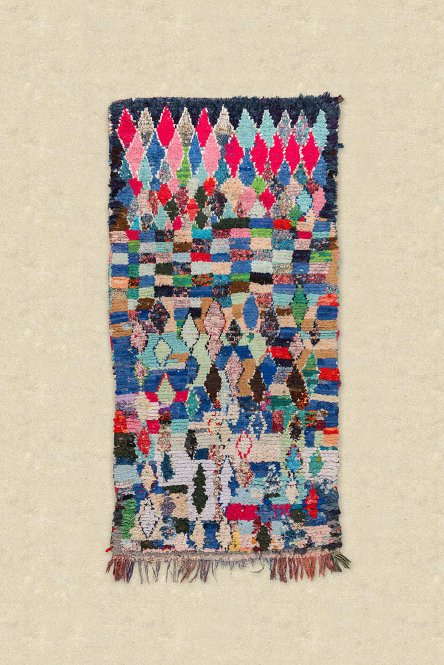 Vintage Moroccan Boucherouite Rug 220x105cm - (03)