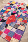 Vintage Moroccan Boucherouite Checkered Rug 115x185cm - (04)