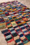 Vintage Moroccan Boucherouite Checkered Rug 165x270cm - (05)