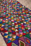 Vintage Moroccan Boucherouite Tufted Triangle Rug 155x380cm - (07)