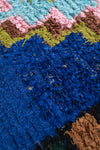 Vintage Moroccan Blue Boucherouite Rug 125x220cm - (10)