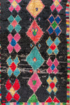 Vintage Moroccan Black Boucherouite Rug 150x240cm- (11)