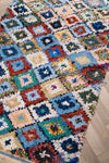 Vintage Moroccan Diamond Boucherouite Rug 105x200cm - (16)