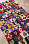 Vintage Moroccan Multi Check Boucherouite Rug 120x225cm - (17)
