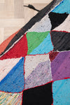 Vintage Moroccan Flat Weave Boucherouite Diamond Rug 150x240cm - (19)