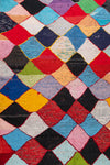 Vintage Moroccan Flat Weave Boucherouite Diamond Rug 150x240cm - (19)