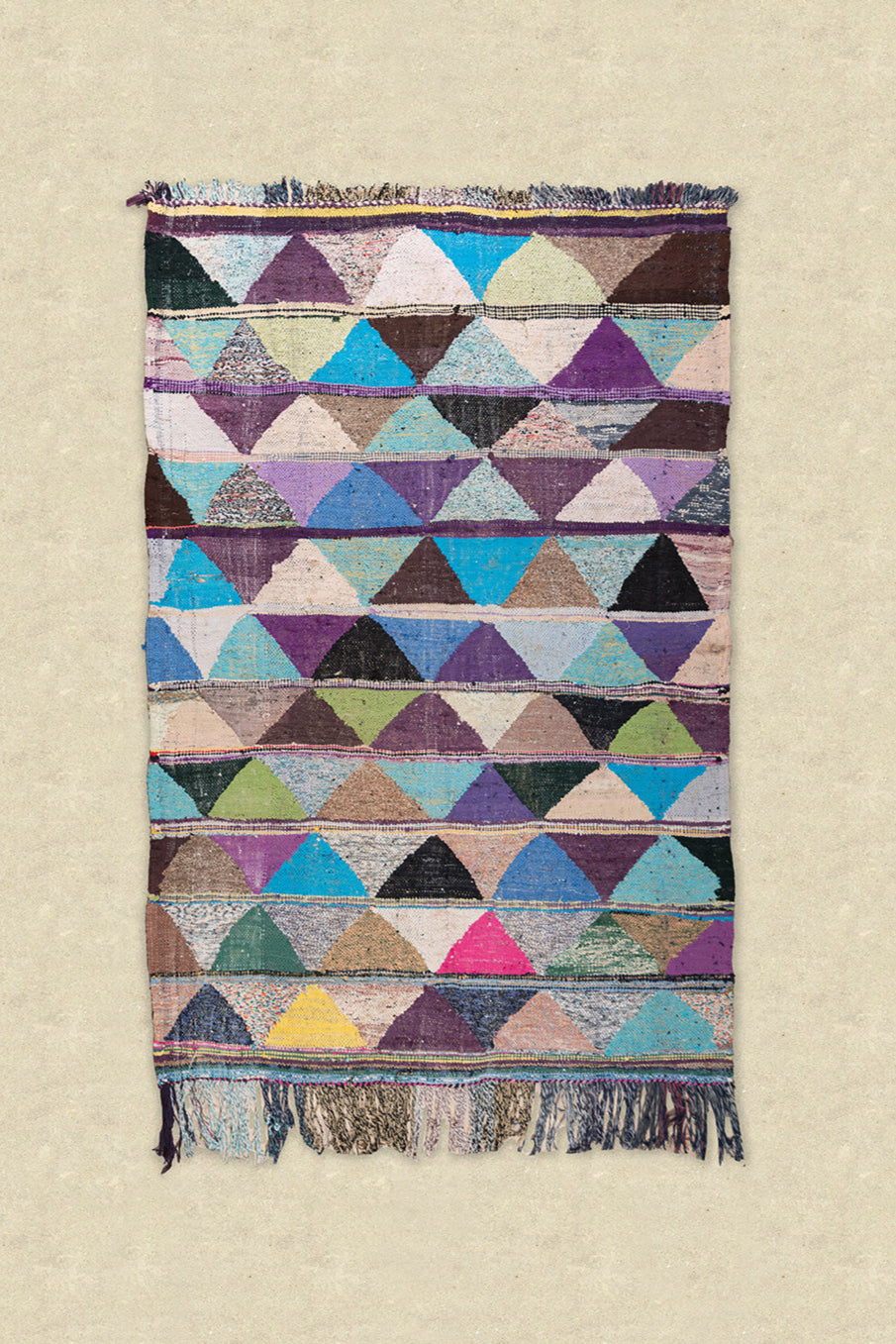 Vintage Moroccan Flat Weave Boucherouite Rug 150x220cm - (20)