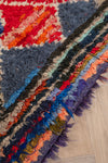 Vintage Moroccan Tufted Diamond Boucherouite Rug 115x235cm - (34)