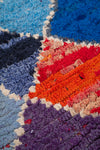 Vintage Moroccan Tufted Diamond Boucherouite Rug 115x235cm - (34)