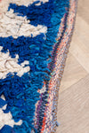 Vintage Moroccan Geometric Boucherouite Rug 145x270cm- (39)