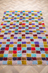 Vintage Moroccan Checkered Woven Rug 120x200cm - (41)