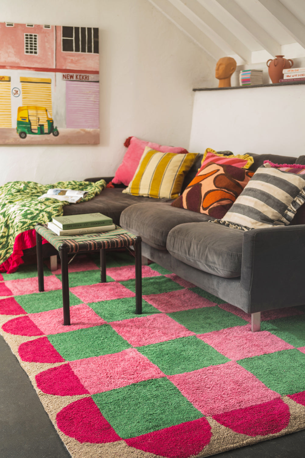 Folly Check & Scallop Recycled Cotton Rug