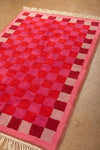 Ex Sample/Seconds Pink & Red Check Tufted Medium Rug